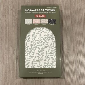 12 Pack - Gray Leaf Design not a paper towel